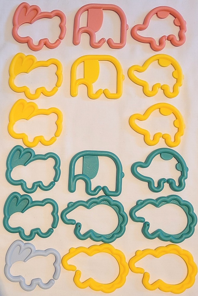 Infantino 17-Piece Animal Shape Ring Baby Toy Chain Links with Rabbit Turtle