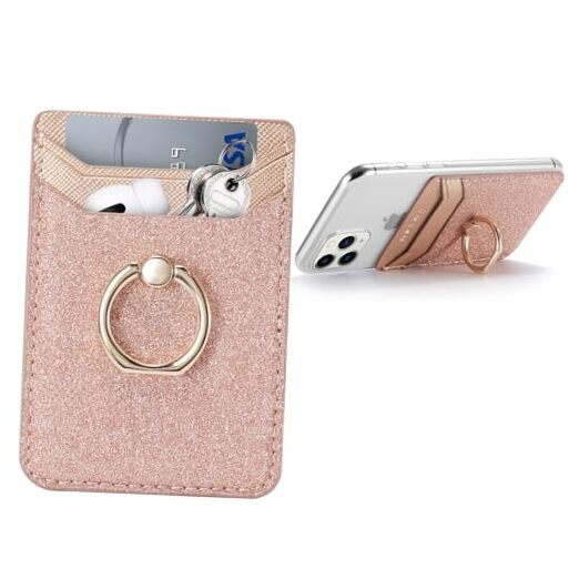 Slim Adhesive RFID Credit Card Holder for Phone Case Attachment  -image