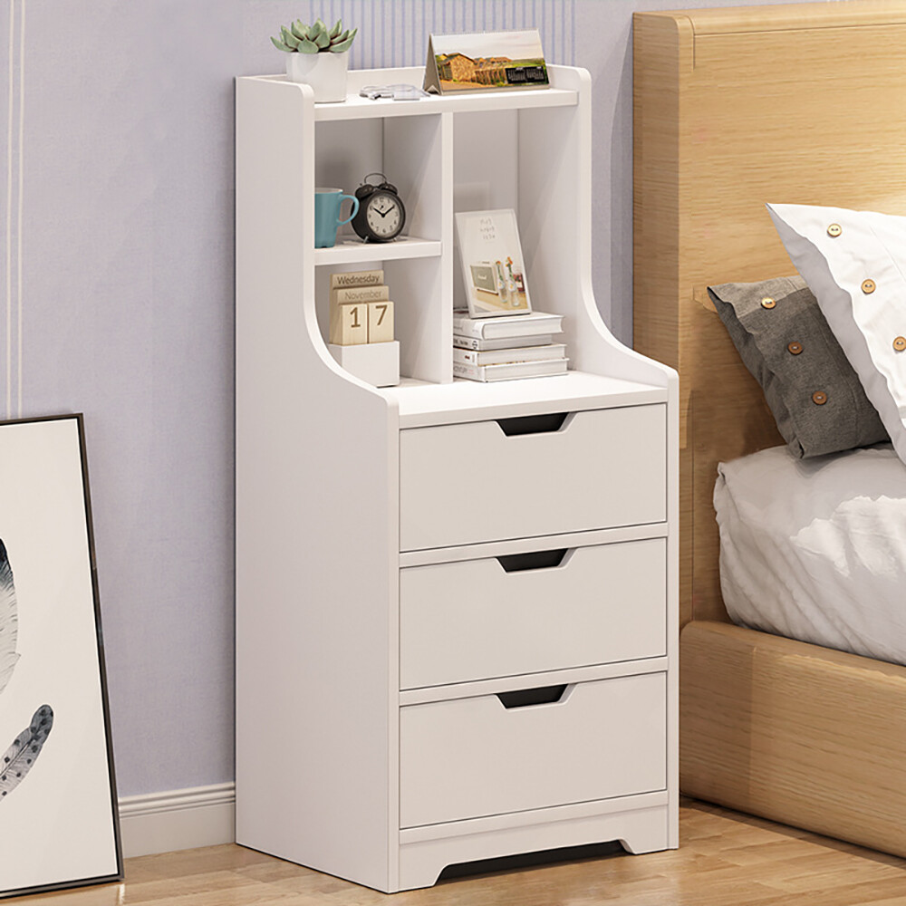 3-Drawer Bedside Table Nightstand Storage Cabinet Organizer  