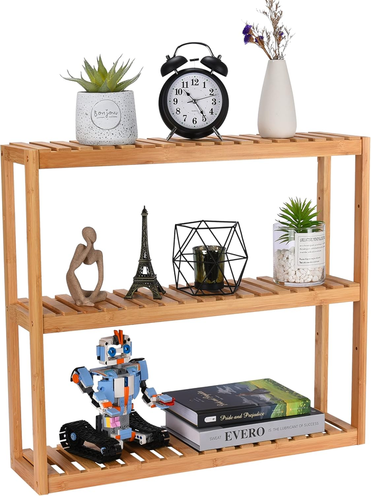 Bamboo 3-Tier Bathroom Shelf Organizer - Multi-Shelf Storage Rack