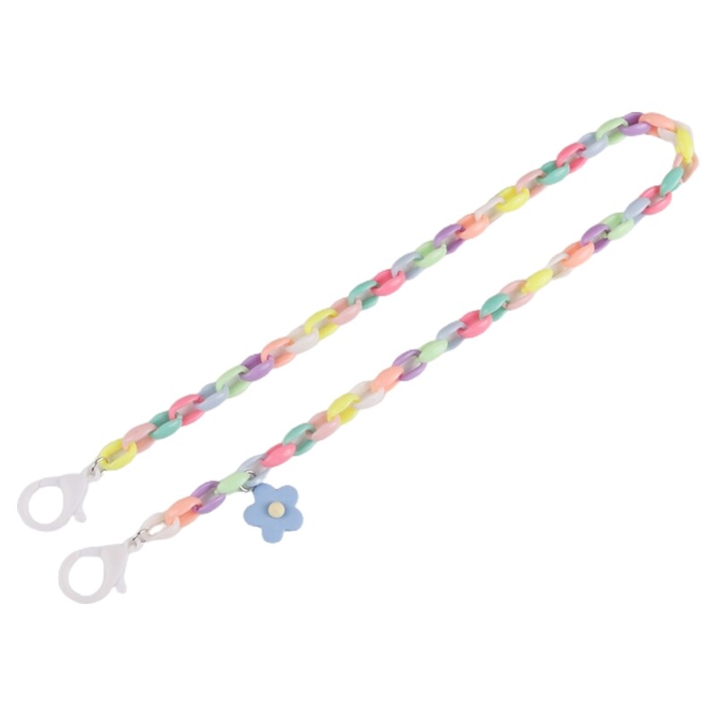 Candy Color Acrylic Flower Mask Holder Lanyard Eyeglass Neck Strap