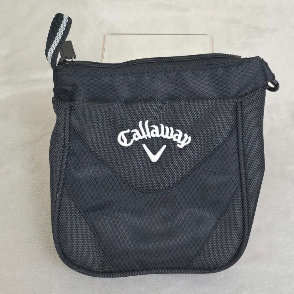 Callaway Golf Rangefinder Case Soft Pouch Ball Tee Black Zip Bag