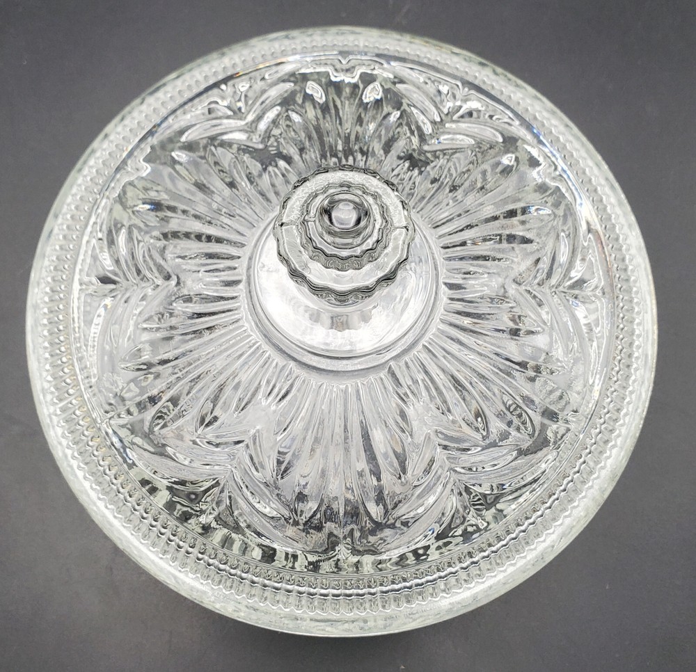 Vintage Avon Clear Cut Glass Trinket Dish with Lid Candy Bowl