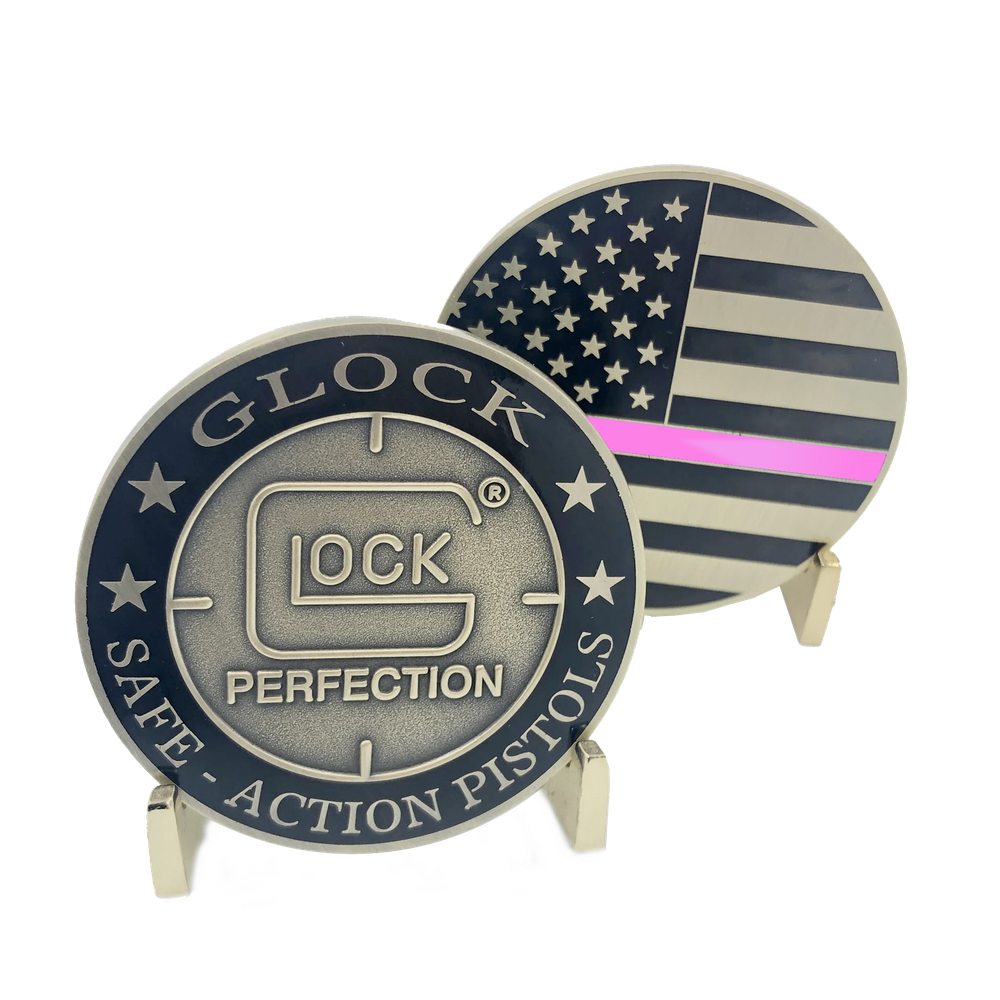 Breast Cancer Awareness Thin Pink Line Police Officer Challenge Coin CL15-11