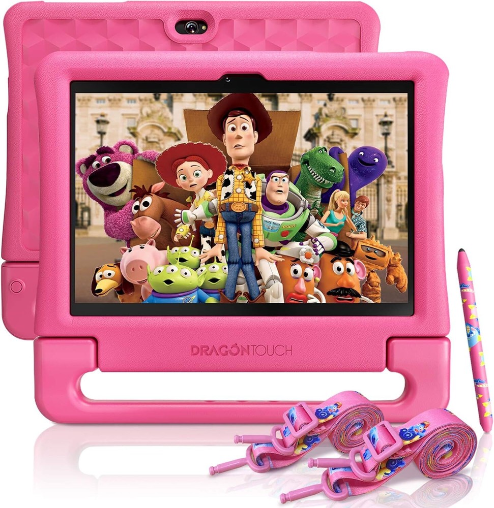 Dragon Touch Kids Tablet 10 inch IPS HD Display Android Tablets 10 inch, Pink