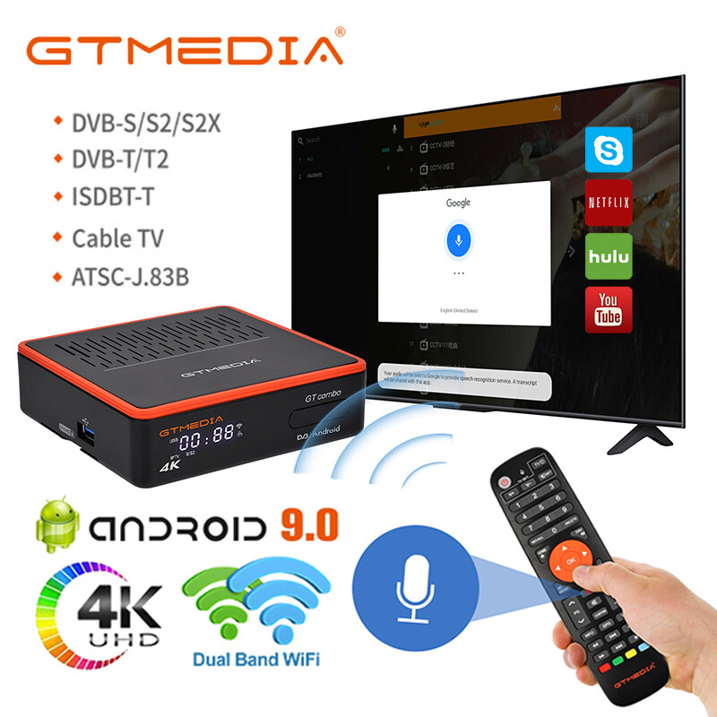 GTMEDIA 4K Android Smart HDTV Box ATSC-J.83B Sat Receiver Media Stream Player US
