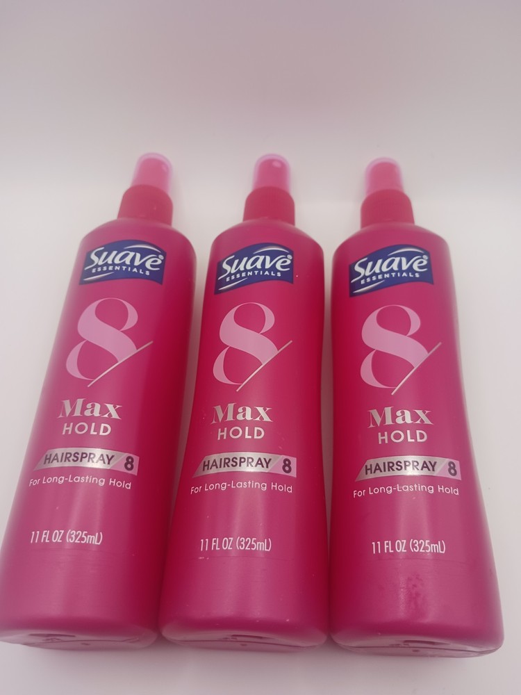 (3) Suave Max Hold Scented Hair Spray Lasting 11 oz Non-Aerosol Pump