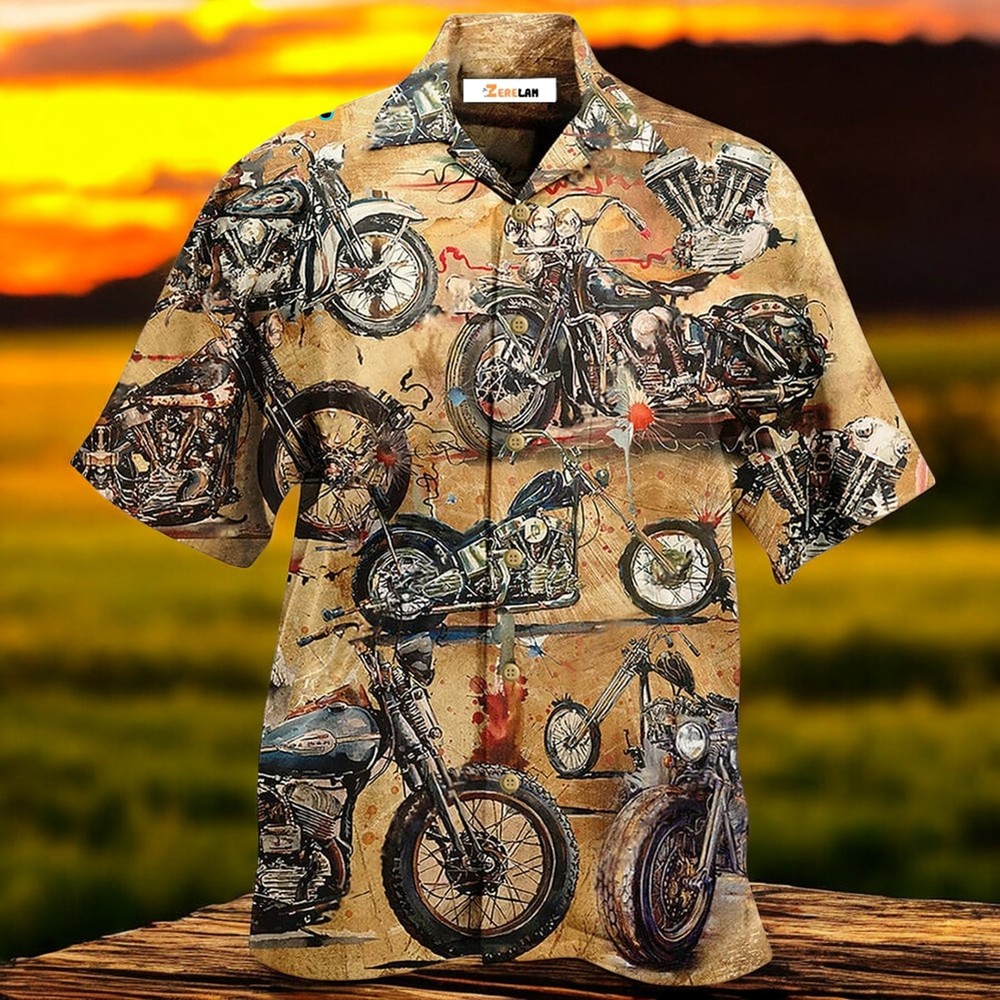 Motorcycle Vintage Style Ride And Live Today Hawaiian Shirt