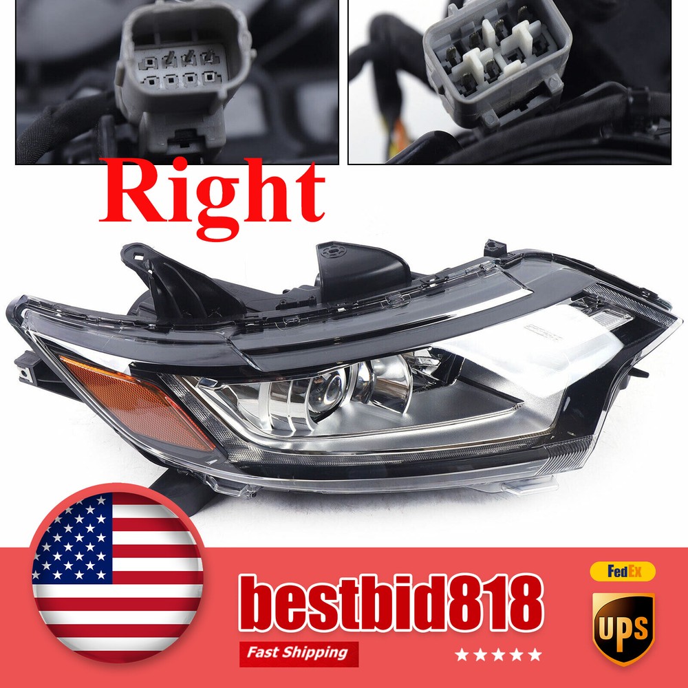 Right Halogen Headlight for 2016-2020 Mitsubishi Outlander Passenger Headlamp