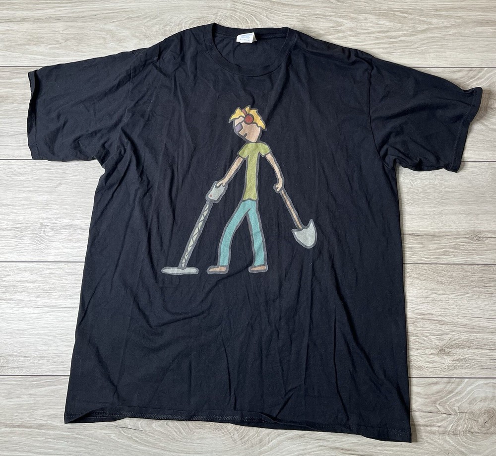 Metal Detector Mens Black Graphic T-Shirt Size XL
