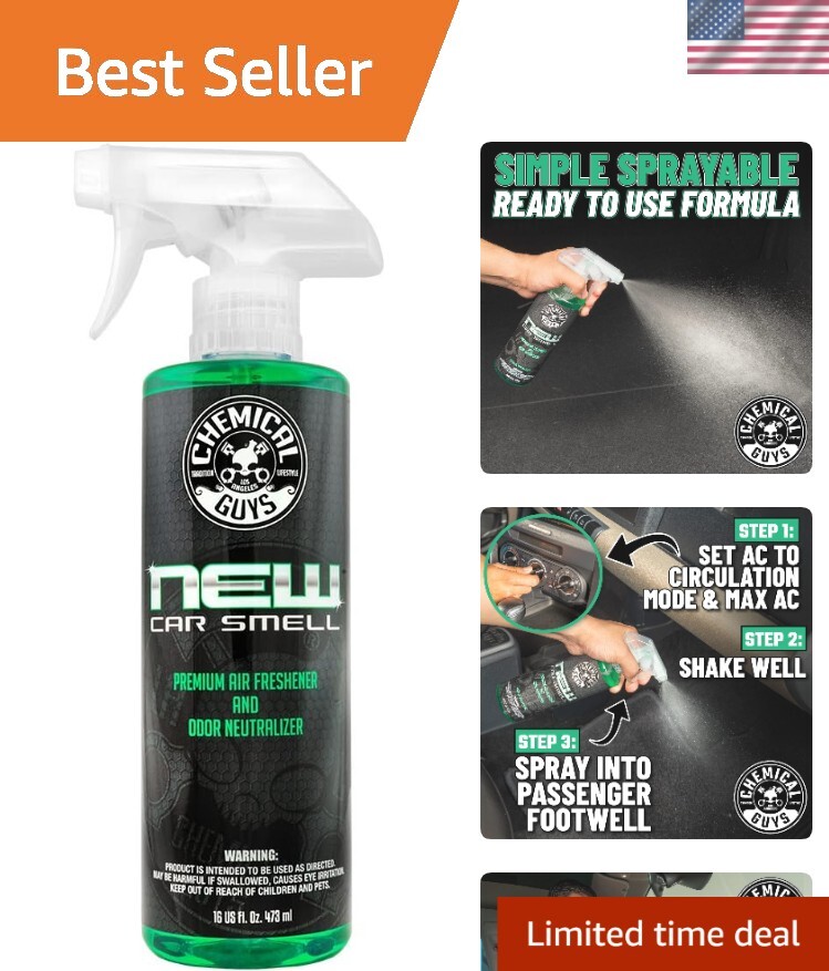 Chemical Guys New Car Smell Scent Air Freshener & Odour Eliminator 16oz