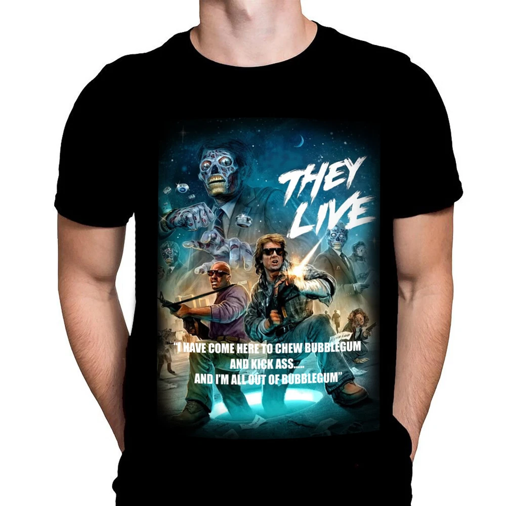 THEY LIVE BUBBLEGUM  -  T-Shirt - Sizes S - 4XL - Horror Movie / John Carpenter