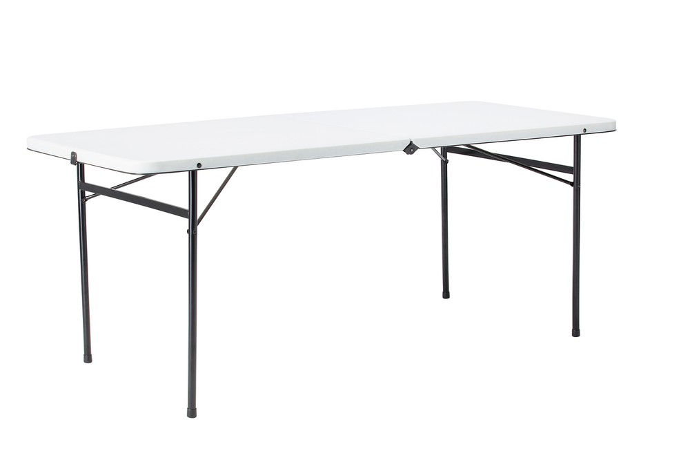 6ft Bi-Fold Plastic Folding Table for Indoor Outdoor Use