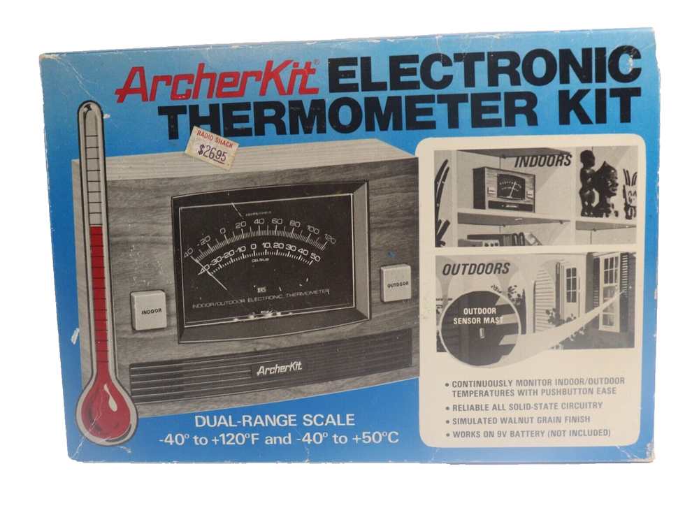Vintage ArcherKit Electronic Thermometer Kit 28-4007A Tandy Radio Shack