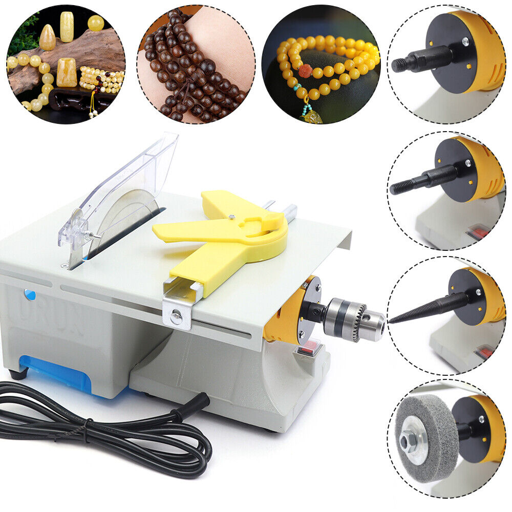 110V 750W Gem Jewelry Rock Polishing Buffer Machine Table Saw Lathe Grinder Tool