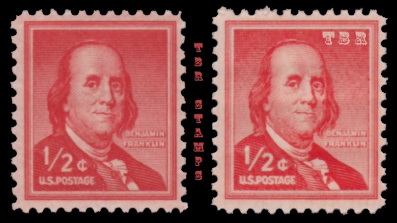 1030 & 1030a Franklin ½c Liberty Issue Wet Dry Print Variety Set MNH - Buy Now-image