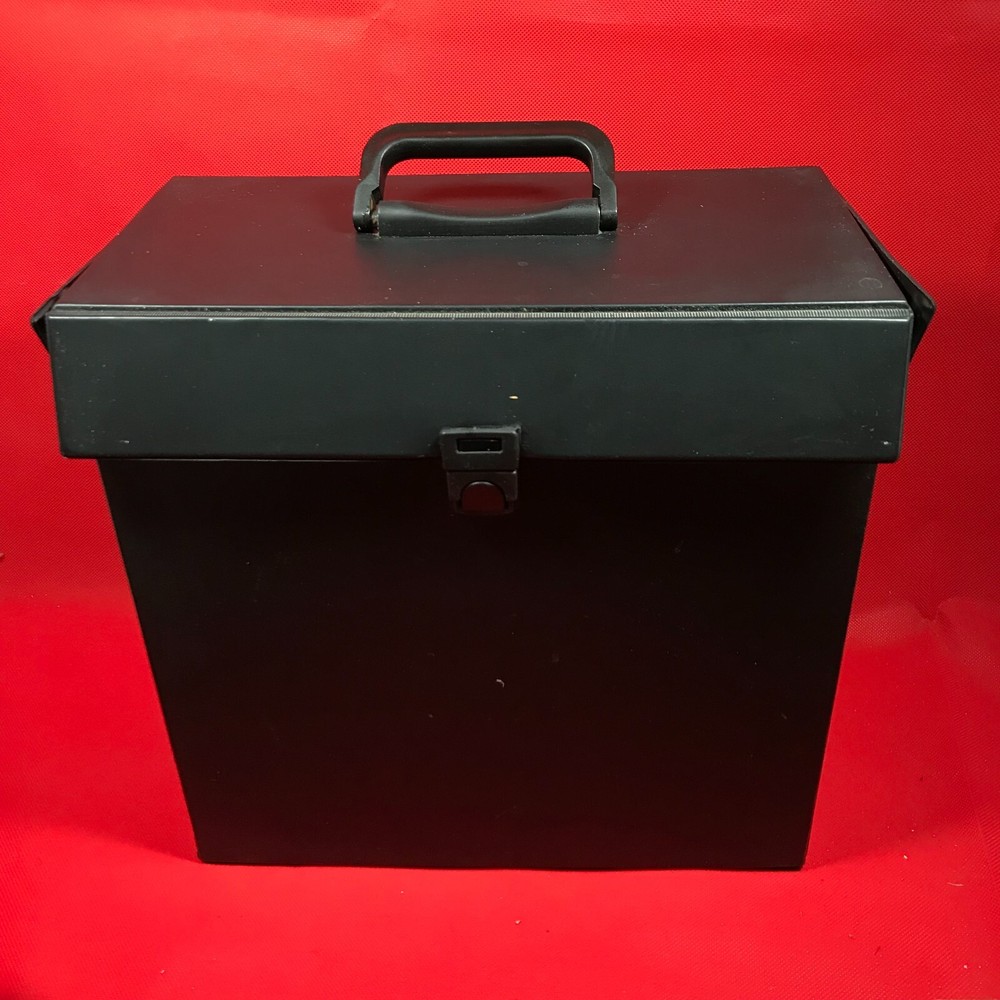 Vintage LP 12 Inch Vinyl Record Album Storage Box Carry Case 60s 70s 80s BLACK