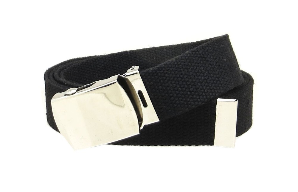 Black Web Belt with Buckle Military Style