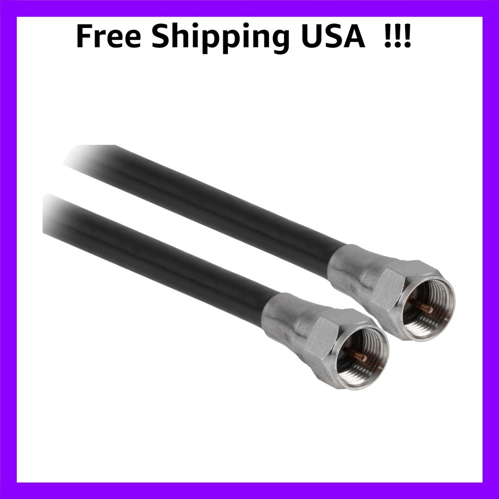 6ft Black RG6 Coaxial Cable for High-Speed Connectivity 26894