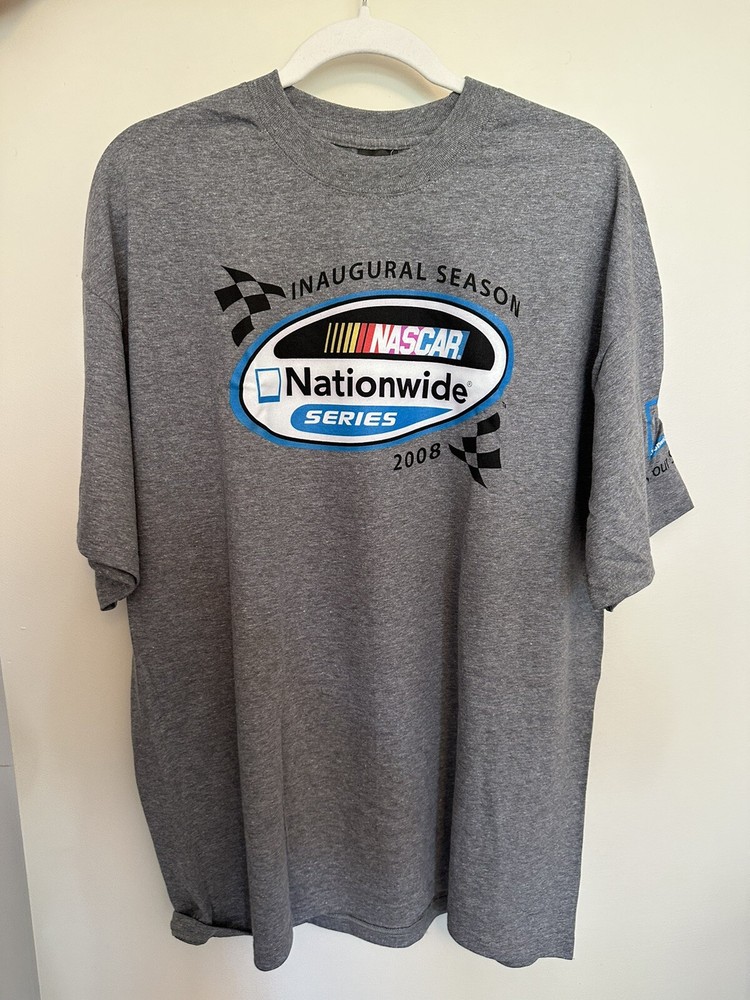 NASCAR Nationwide Series XL Gray T-Shirt for Racing Fans Motorsports Apparel