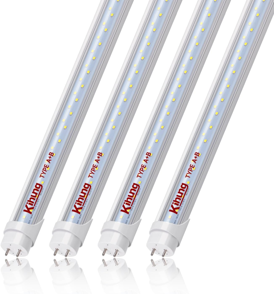 4Ft T8 LED Tube Lights 24W 3120LM 6000K Type A+B Dual Mode