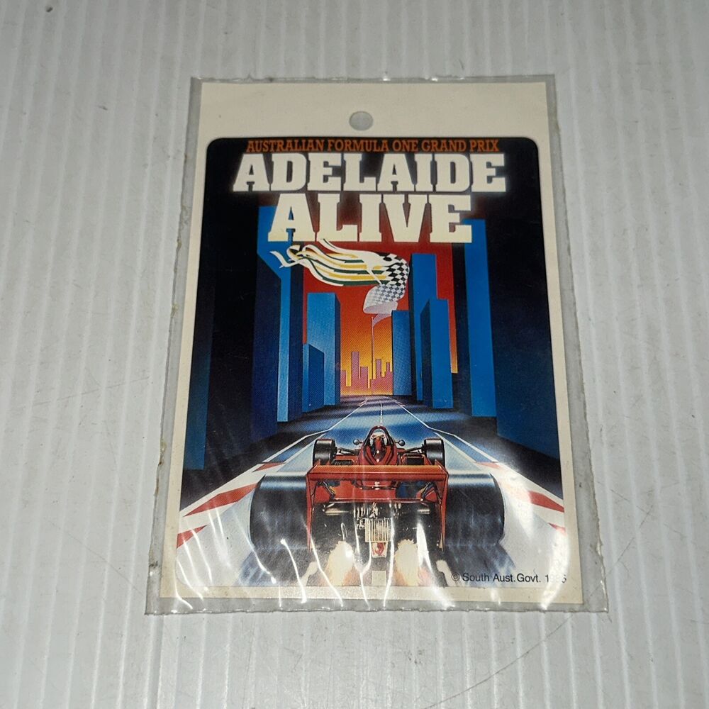 Vintage Australia Formula One Grand Prix Adelaide Alive Sticker New