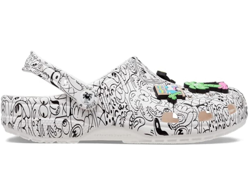 Crocs Classic Clog Steven Harrington Collage Art 208145-103 White Sz 10