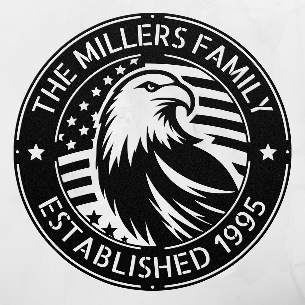 Personalized American Eagle Metal Sign Custom Name Home Decor Gift for Patriot