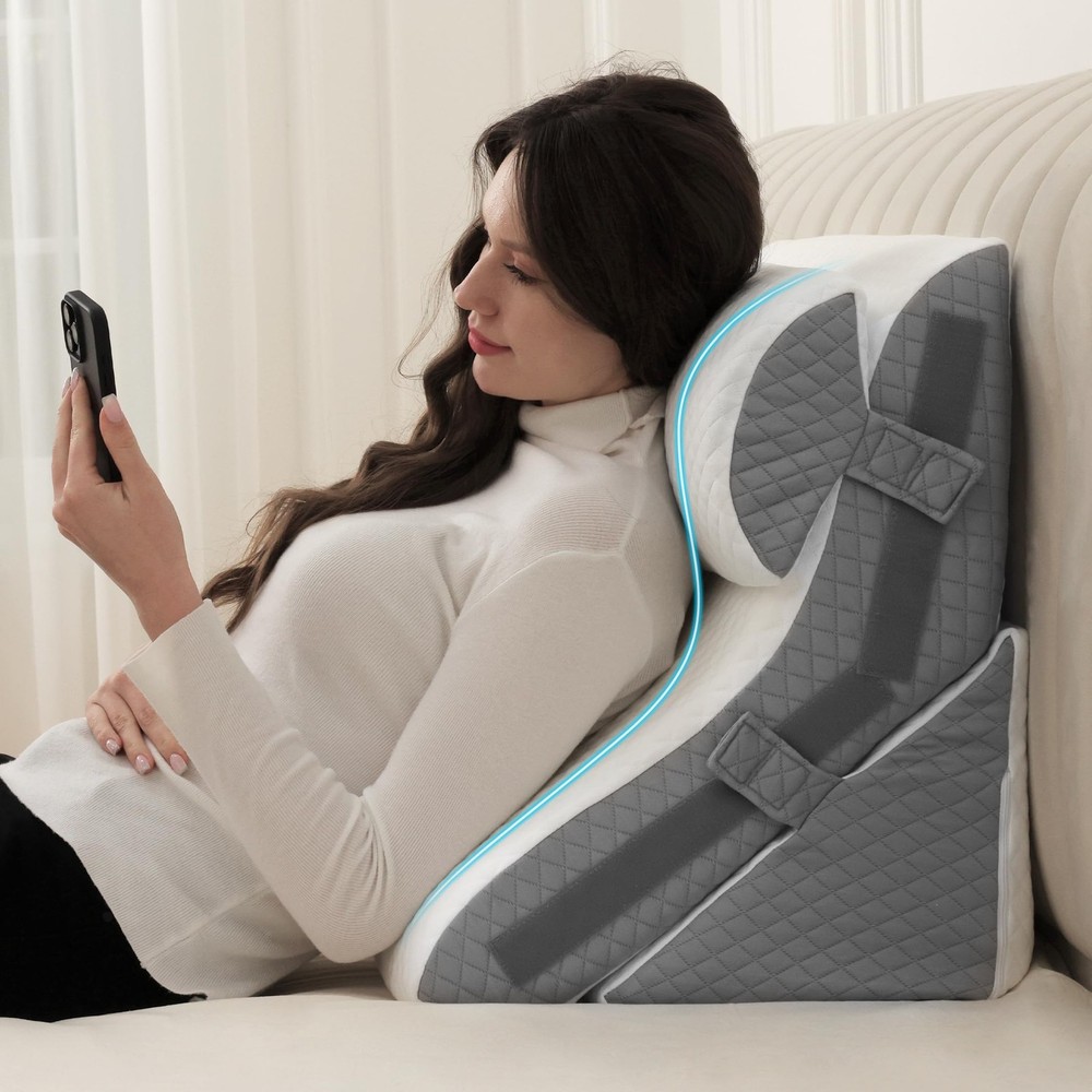 Bed Wedge Pillow for Sleeping Orthopedic Wedge Pillows Set 9&12&16&20 Inches ...