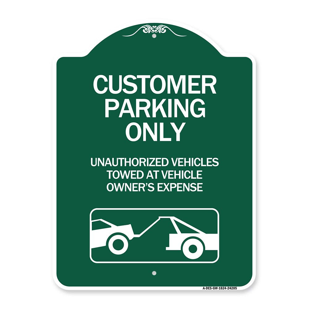 Designer Series Sign - Customer Parking Only, Unauthorized Vehicles Towed at ...-image