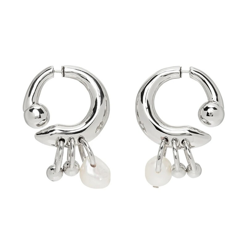 Elegant Detachable Fashion Pearl Pendant Dangle Earrings for Women
