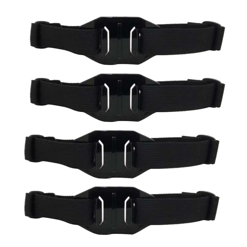 4pcs Safety Vented Helmet Strap Mount Adapter for Action Cameras (Black)