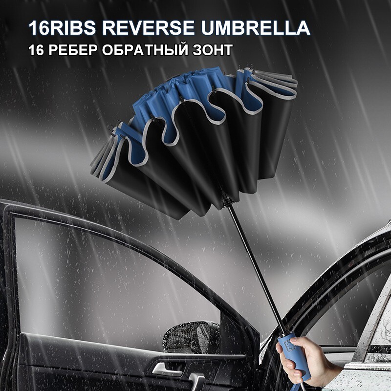 Shop High-Quality Automatic BLACK Business Rain Umbrella for Men and Women – Buy Now-image