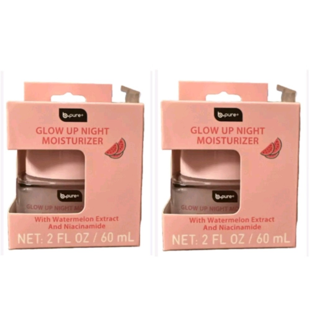 2 x B Pure Glow Up Night Moisturizer  With Watermelon 2fl Oz BNIB