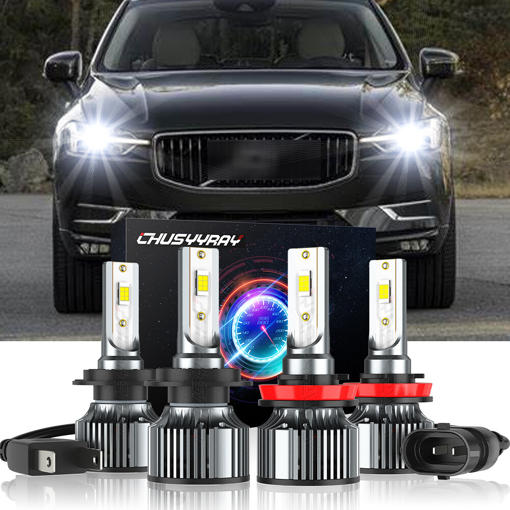 Volvo XC60 2010-2017 H7 H11 LED Headlight Bulb Combo Kit High Low Beam