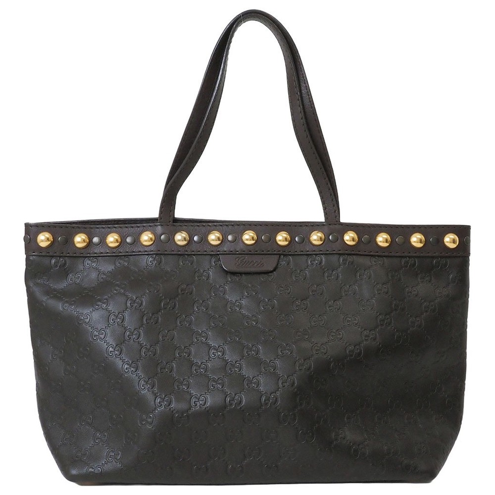 GUCCI Leather Studded Tote Shoulder Bag Style 207291 494978