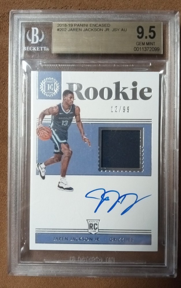 Rare 2018-19 Jaren Jackson Jr RC Jersey Auto /99 BGS 9.5 10 Gem Mint  