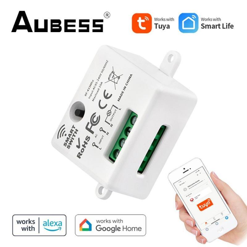 Aubess Smart Switch RF/RF433 + WiFi Dual Control Tuya Single Wire Intelligent Sw