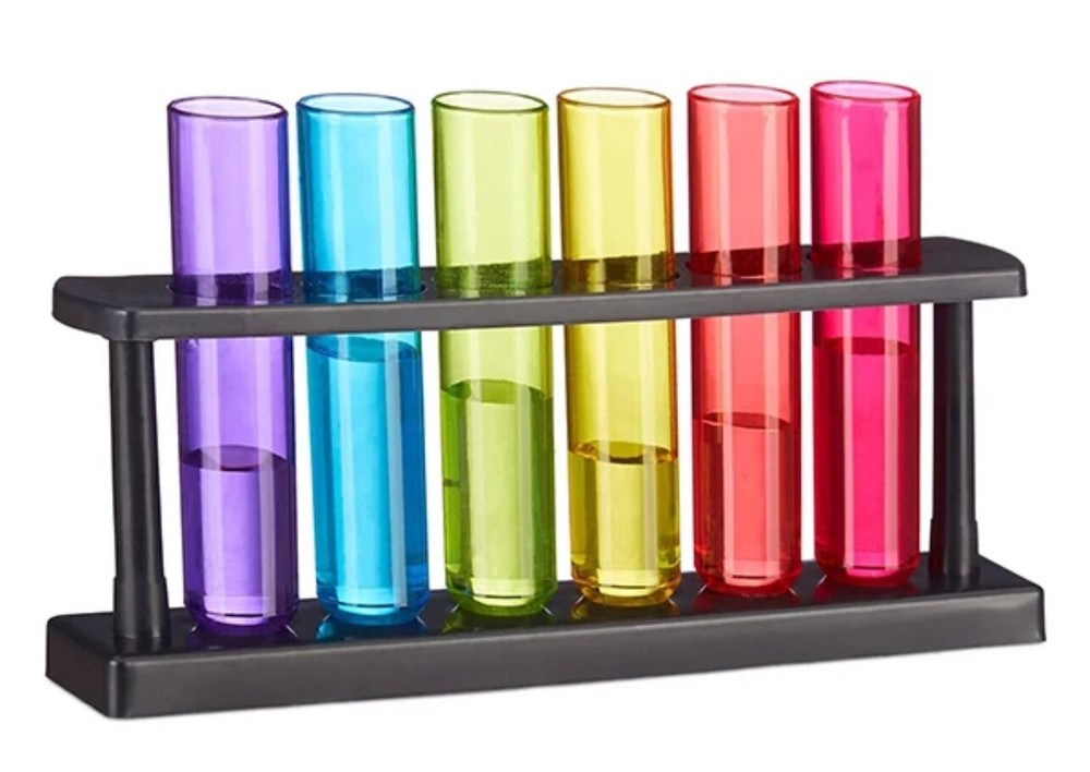 6 Colorful Shot Glasses with Display Rack
