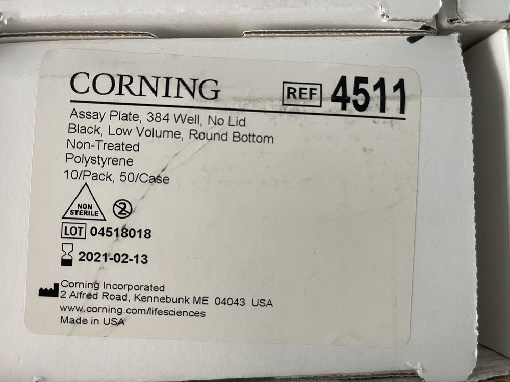 Corning - 4511 - Corning 384-well Low Volume Black Round Bottom Polystyrene