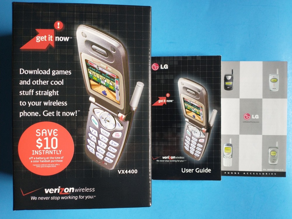 TELÉFONO PLEGABLE LG VX4400 DE COLECCIÓN (VERIZON) ORIG. CAJA Y ACCESORIOS-PROPIETARIO ORIGINAL