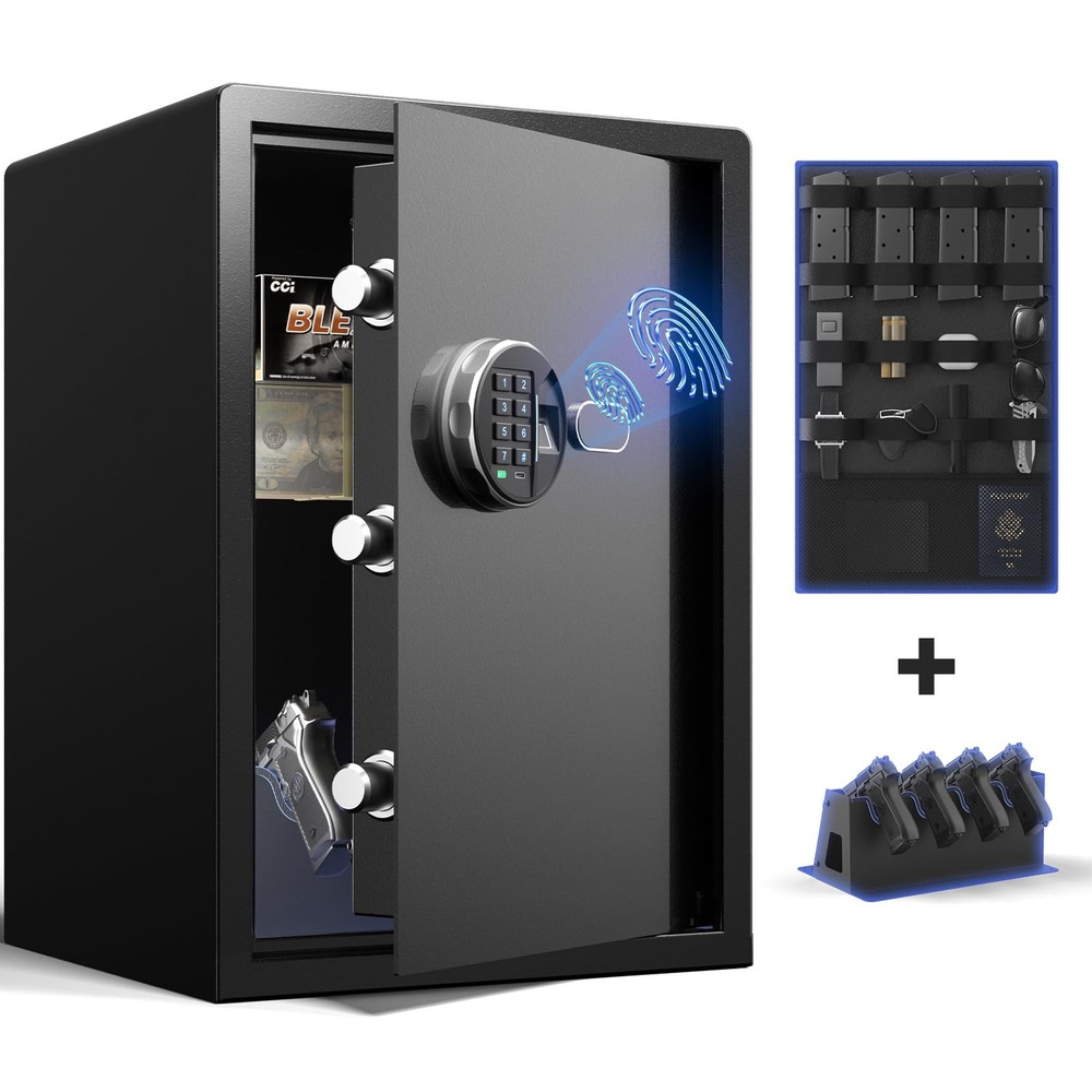 Gun Safe for Handgun (2.04 cu. ft.) - Biometric Quick Access Handgun Safe 【Gu...