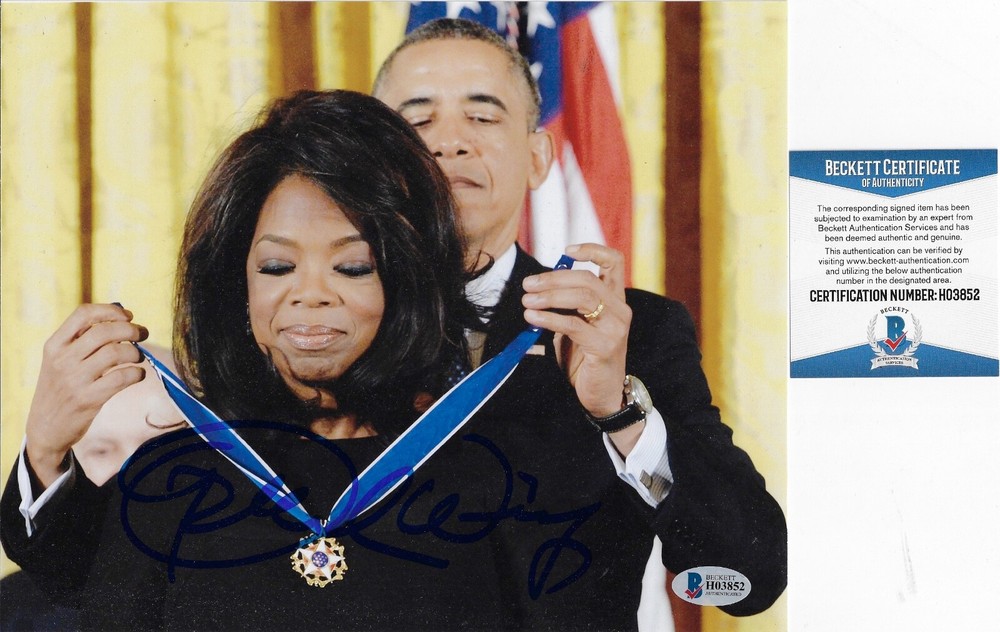 Oprah Winfrey Signed 8x10 Photo BAS COA Autograph Barack Obama