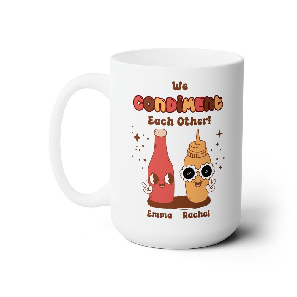 Custom Bestie Mug Personalized Ketchup Mustard Best Friends Gift