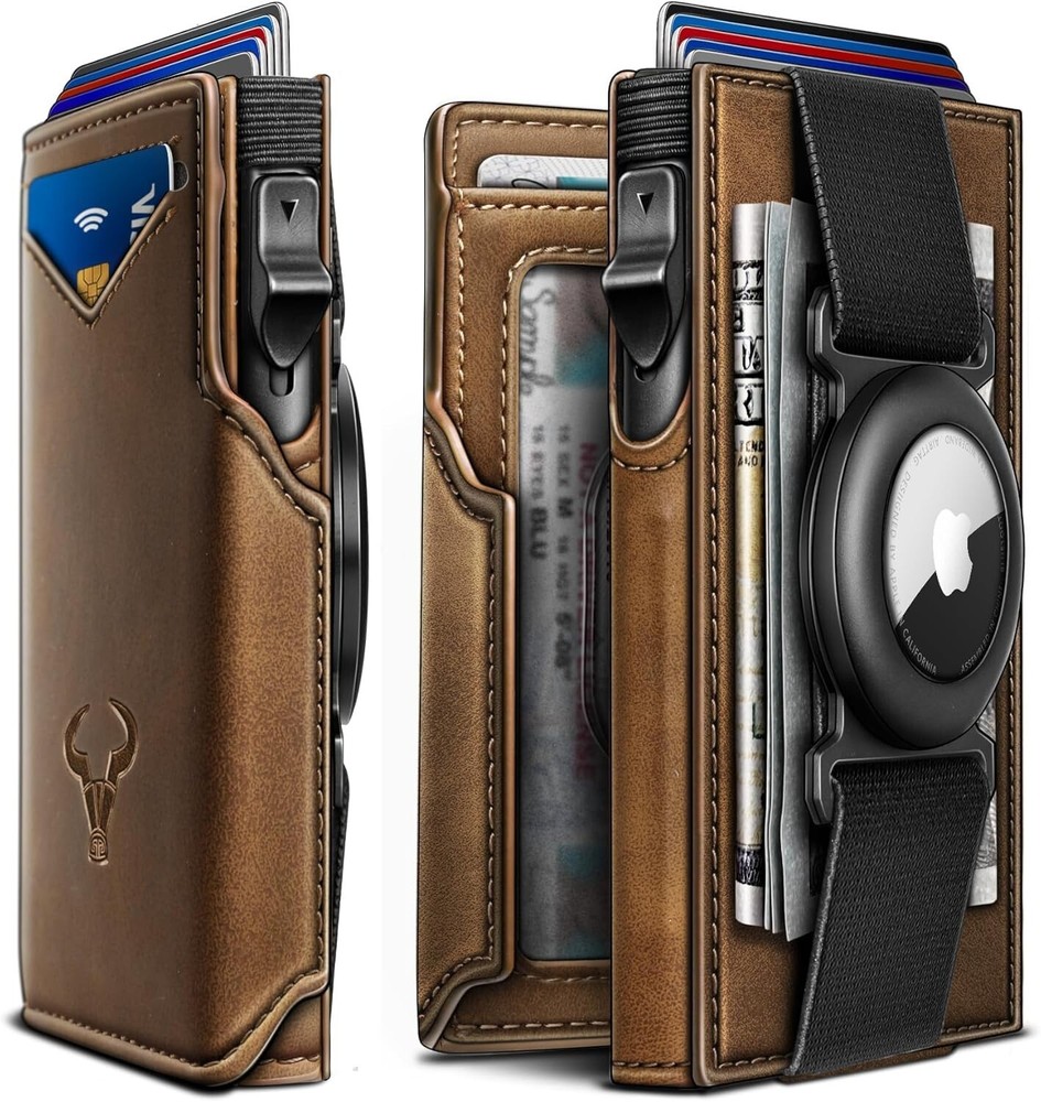 Slim RFID Blocking Airtag Wallet with Pop-Up Card Access for Men  