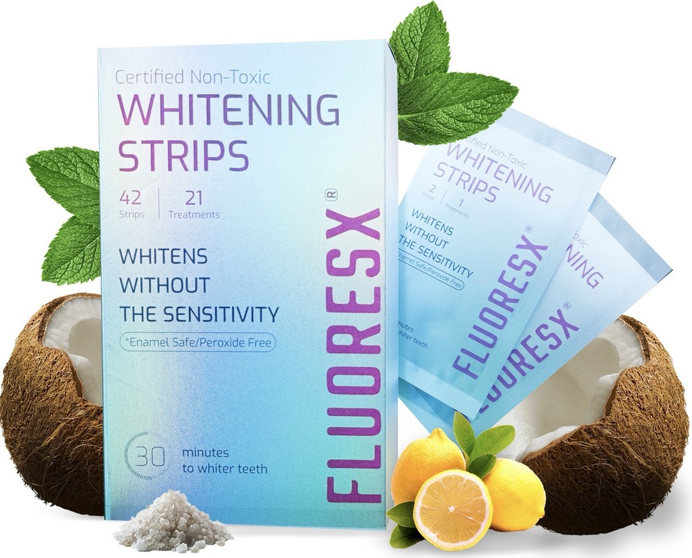 Teeth Whitening Strips - 42 Strips For Sensitive Teeth, Enamel Safe, Peroxide Fr