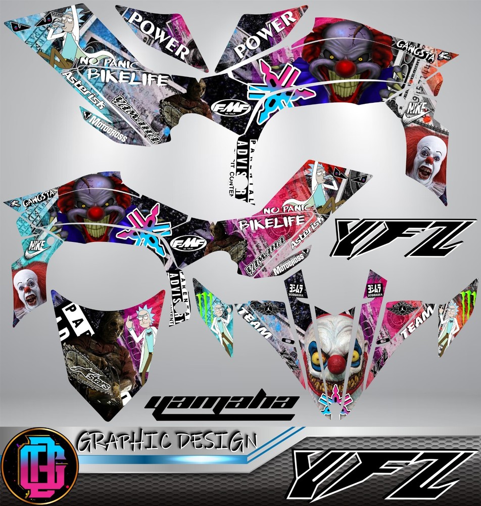 Graphics Kit Decals Stickers Yamaha YFZ 450R 2009-2013 ATV UTV, Graphics Kit