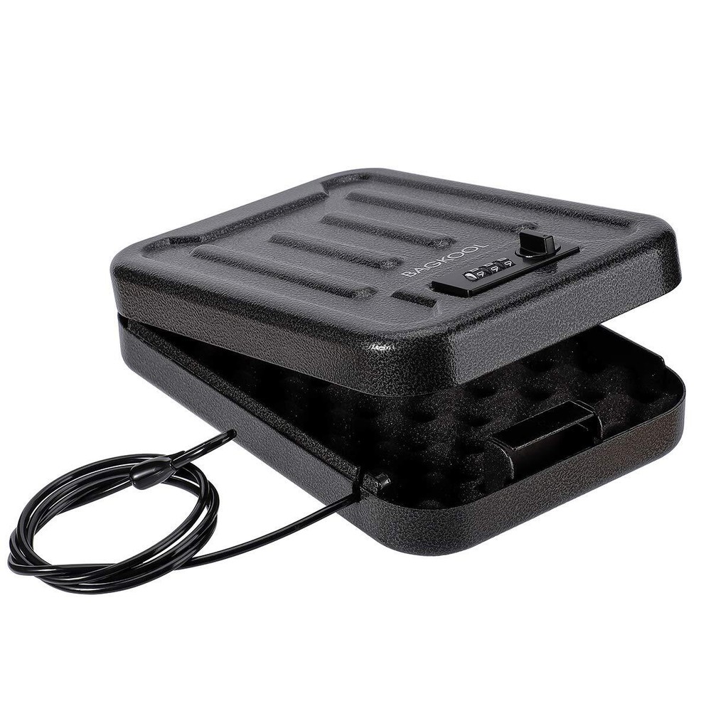 Fireproof Security Box with 3-Digit Lock - Portable Safe for Guns and Valuables