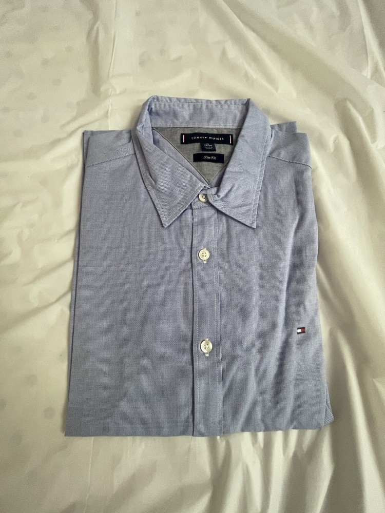 Tommy Hilfiger Mens Slim Fit XL Classic Button Down Dress Shirt New