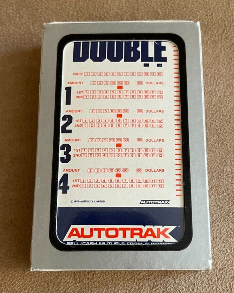 Autotrak vintage 1979 Sealed Playing Cards Deck double Autotote Ltd racing